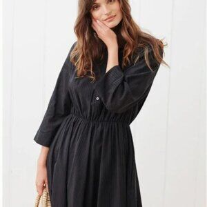 Jenni Kayne Seersucker Shirt Dress - Size XXL (14) | Black